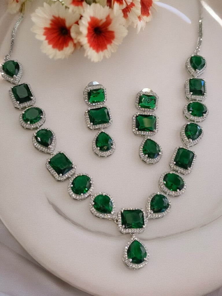GREEN LAFIZA ZIRCONIA JEWELLERY SET