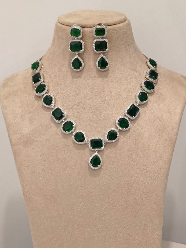 GREEN LAFIZA ZIRCONIA JEWELLERY SET