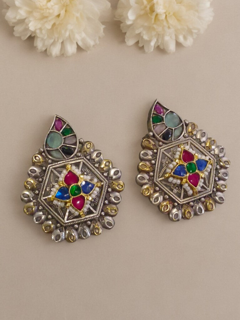 MULTI ANANYA GERMAN SILVER EARRINGS