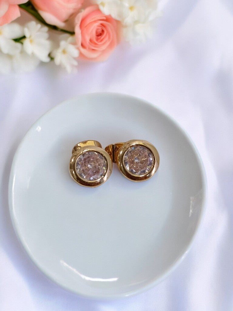 GOLD DIAMOND PIPER EARRINGS