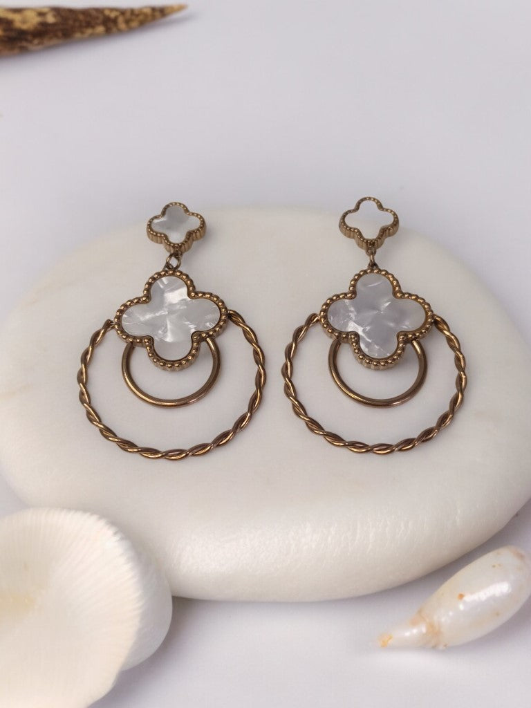 ROSE GOLD WHITE CATALINA EARRINGS