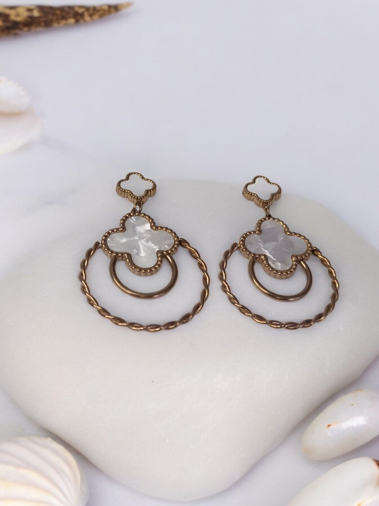 ROSE GOLD WHITE CATALINA EARRINGS