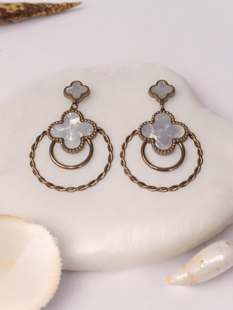 ROSE GOLD WHITE CATALINA EARRINGS