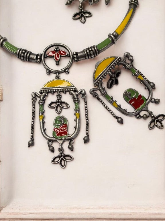 MULTI HANSHIKA GERMAN SILVER JEWELLERY SET