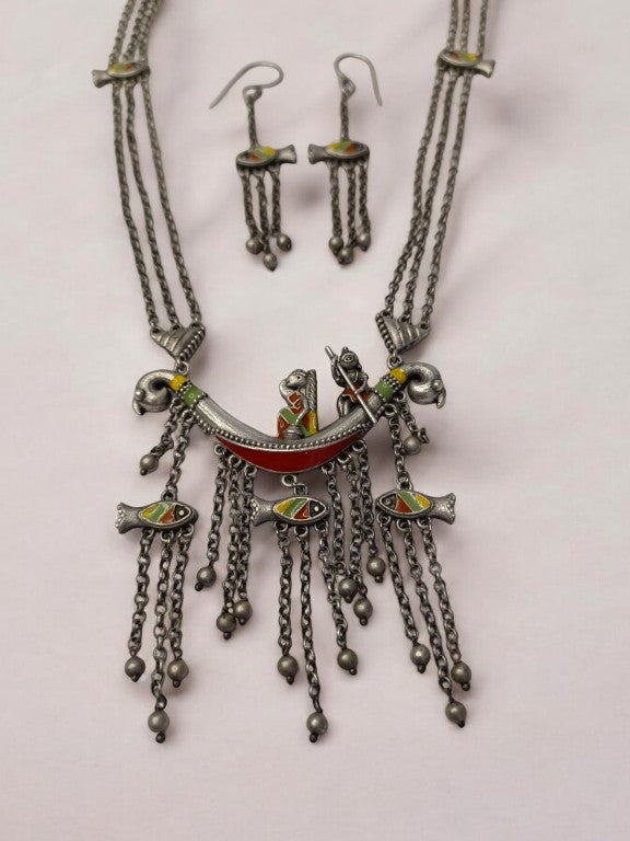 MULTI SATYASHA GERMAN SILVER JEWELLERY SET