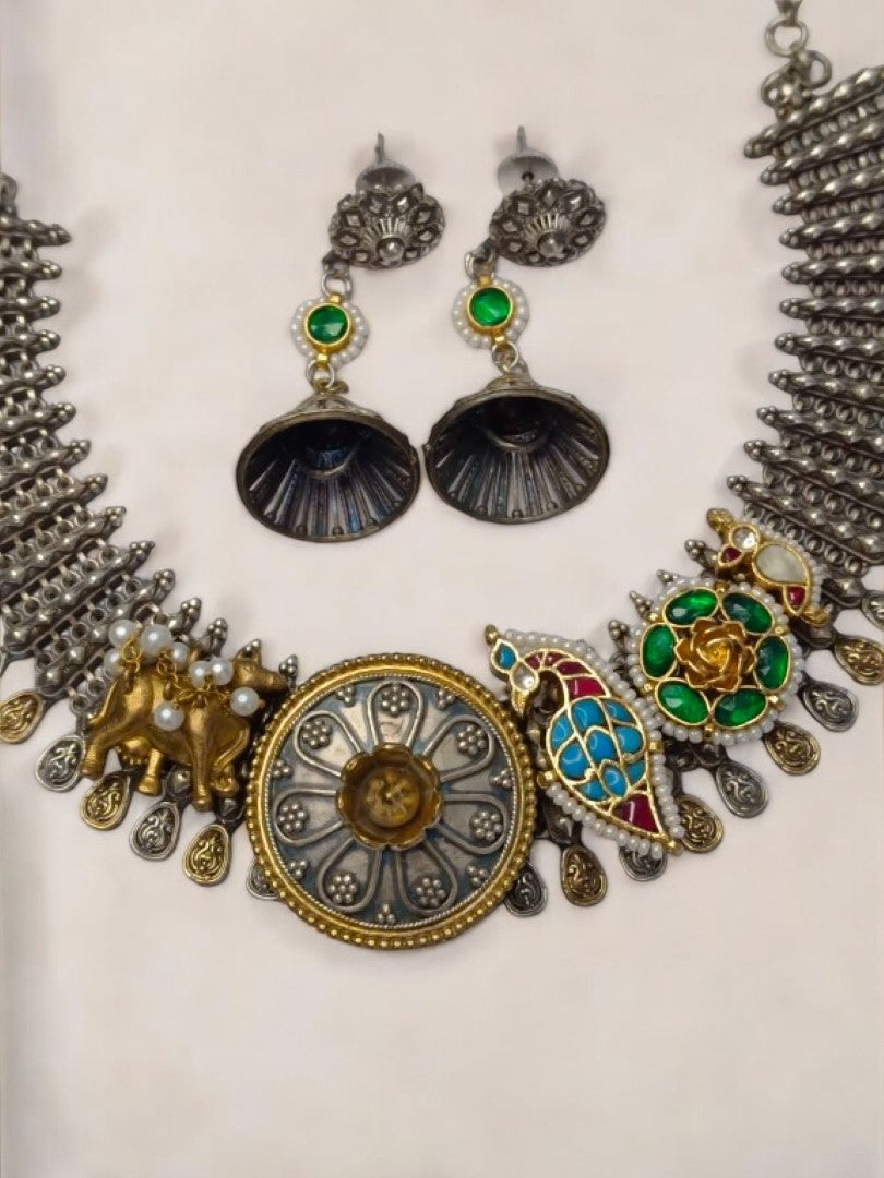 MULTI DHRITIKA GERMAN SILVER JEWELLERY SET