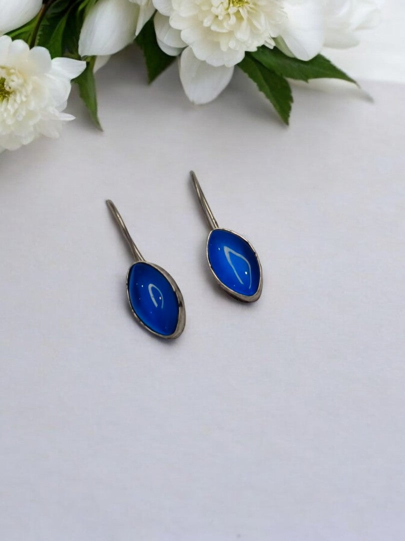 BLUE VAGINI GERMAN SILVER EARRINGS