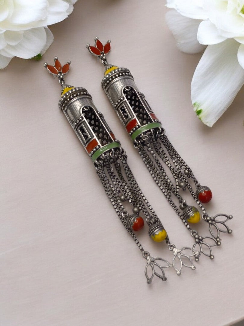 MULTI ANSHUBI GERMAN SILVER EARRINGS