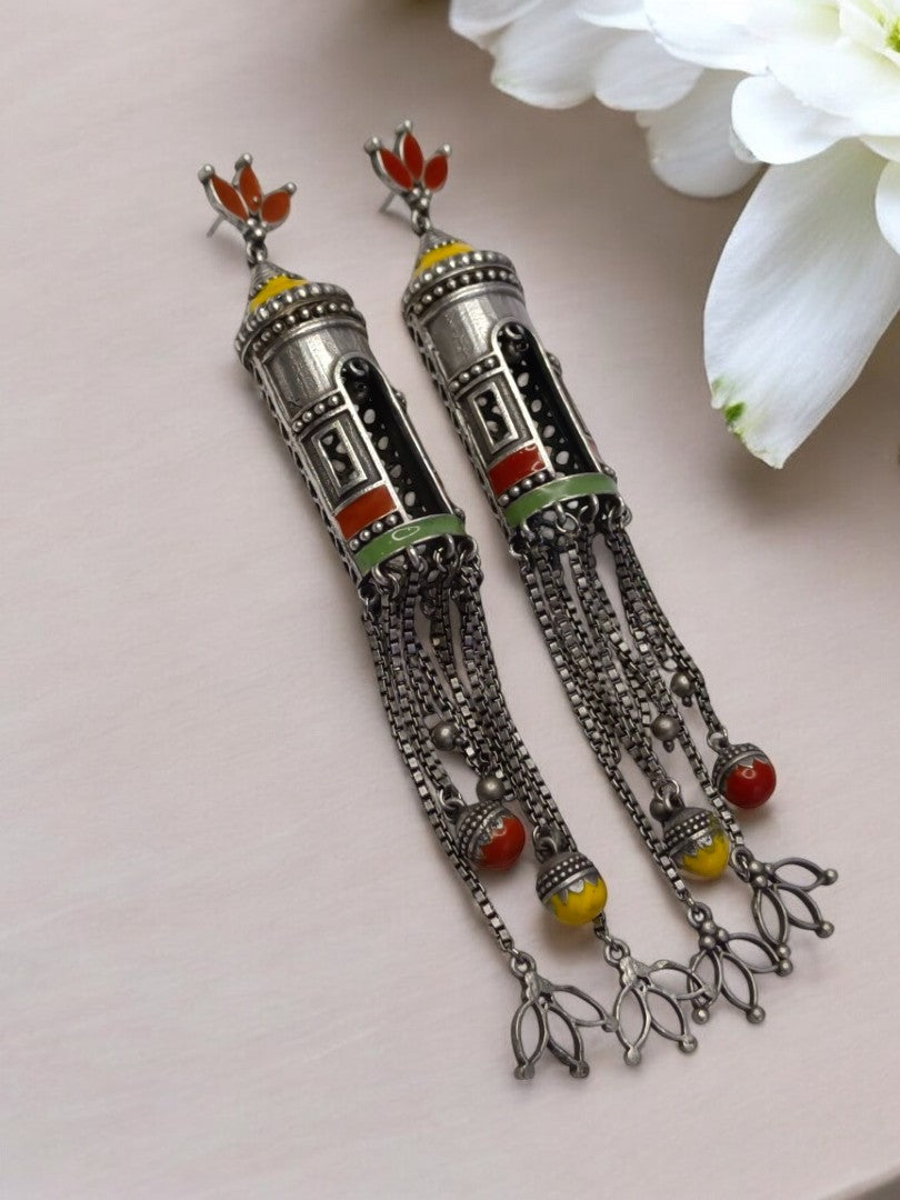 MULTI ANSHUBI GERMAN SILVER EARRINGS