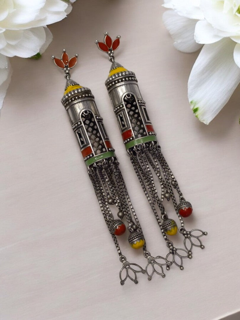 MULTI ANSHUBI GERMAN SILVER EARRINGS