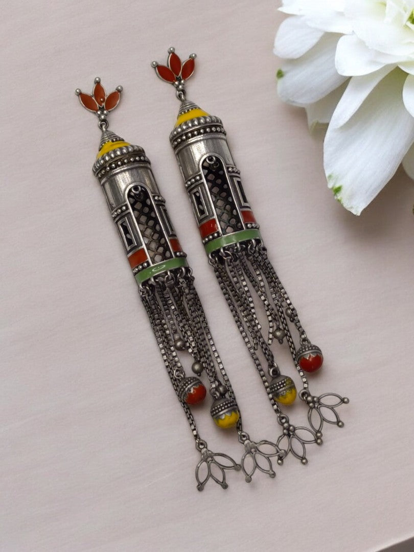 MULTI ANSHUBI GERMAN SILVER EARRINGS
