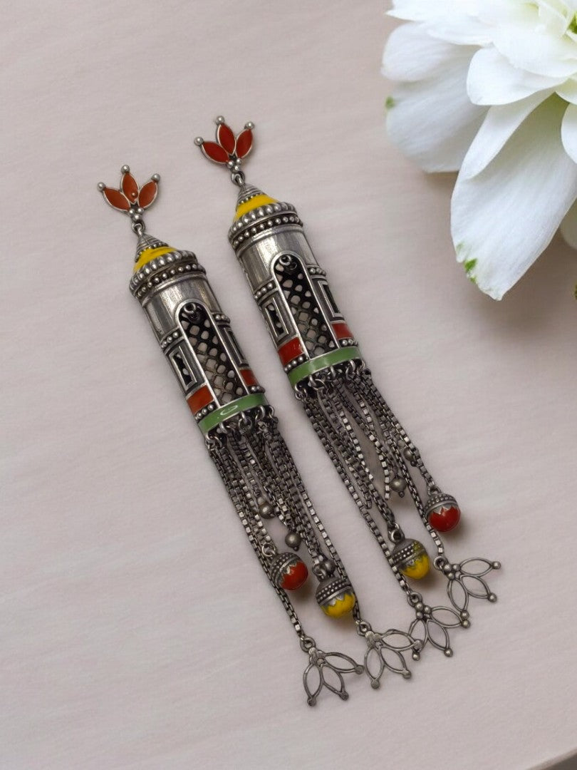 MULTI ANSHUBI GERMAN SILVER EARRINGS
