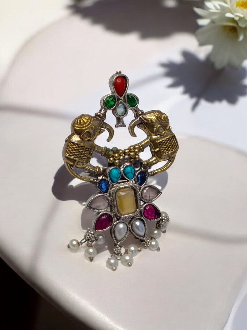 GOLDEN ELEPHANT SHVI GERMAN SILVER RING