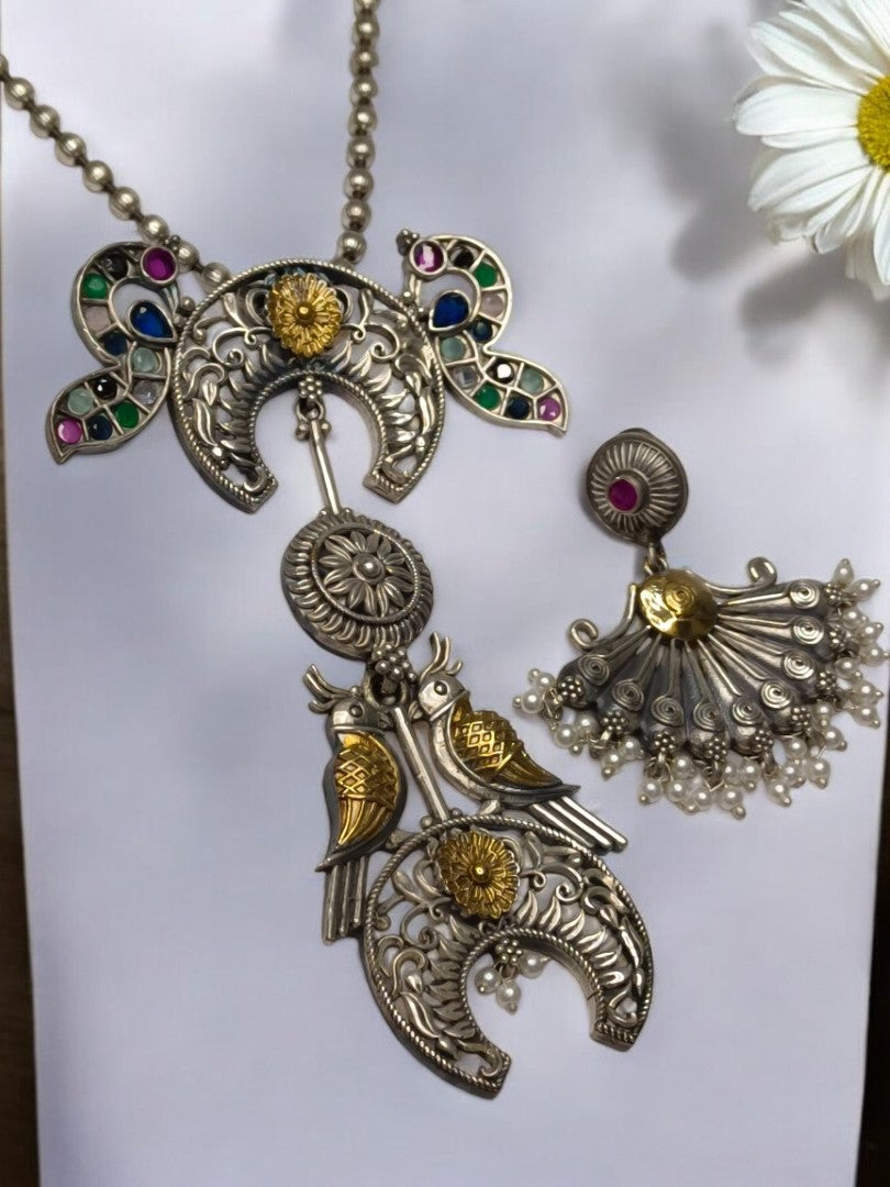 AARNAVI GERMAN SILVER JEWELLERY SET