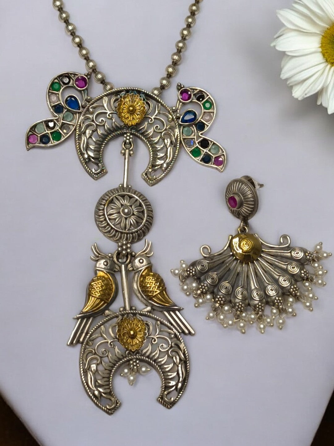 AARNAVI GERMAN SILVER JEWELLERY SET