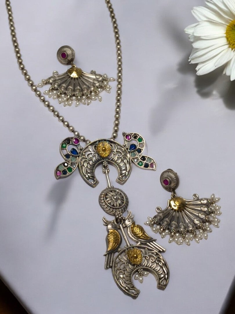 AARNAVI GERMAN SILVER JEWELLERY SET