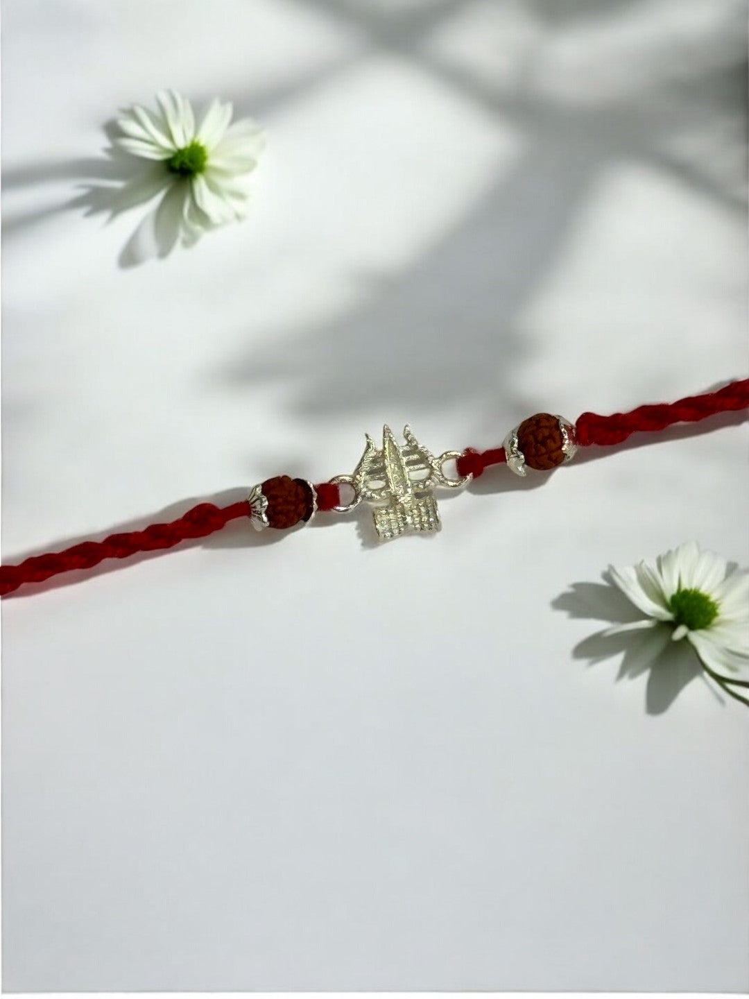 TRISHUL DAMRU TWISHA PURE SILVER RAKHI