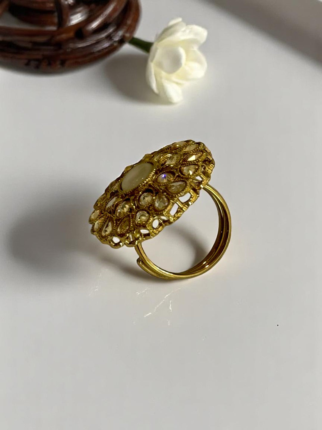 GREY HANSHIKA KUNDAN RINGS