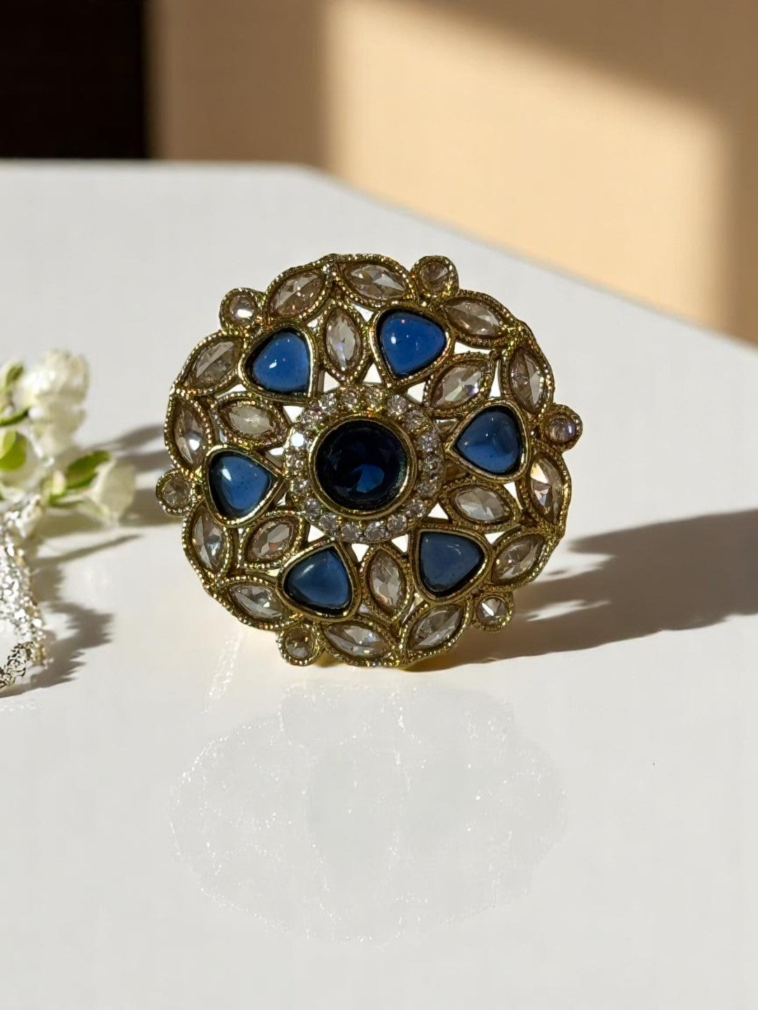 BLUE EKISHAA KUNDAN RINGS