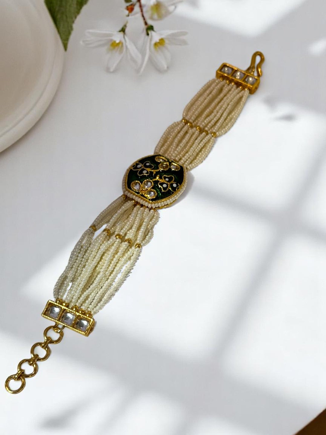 GREEN AMINI KUNDAN BRACELET