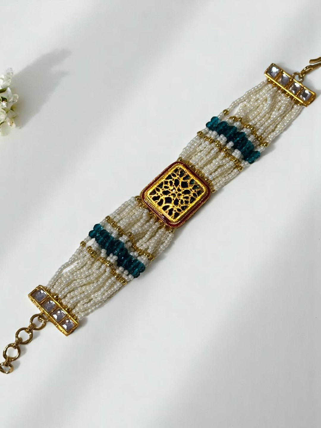 GREEN EKISHA KUNDAN BRACELET