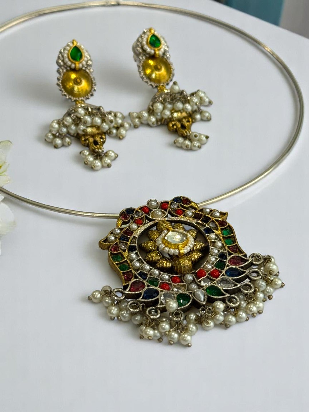 MULTI LILIANA GERMAN SILVER JEWELLERY SET