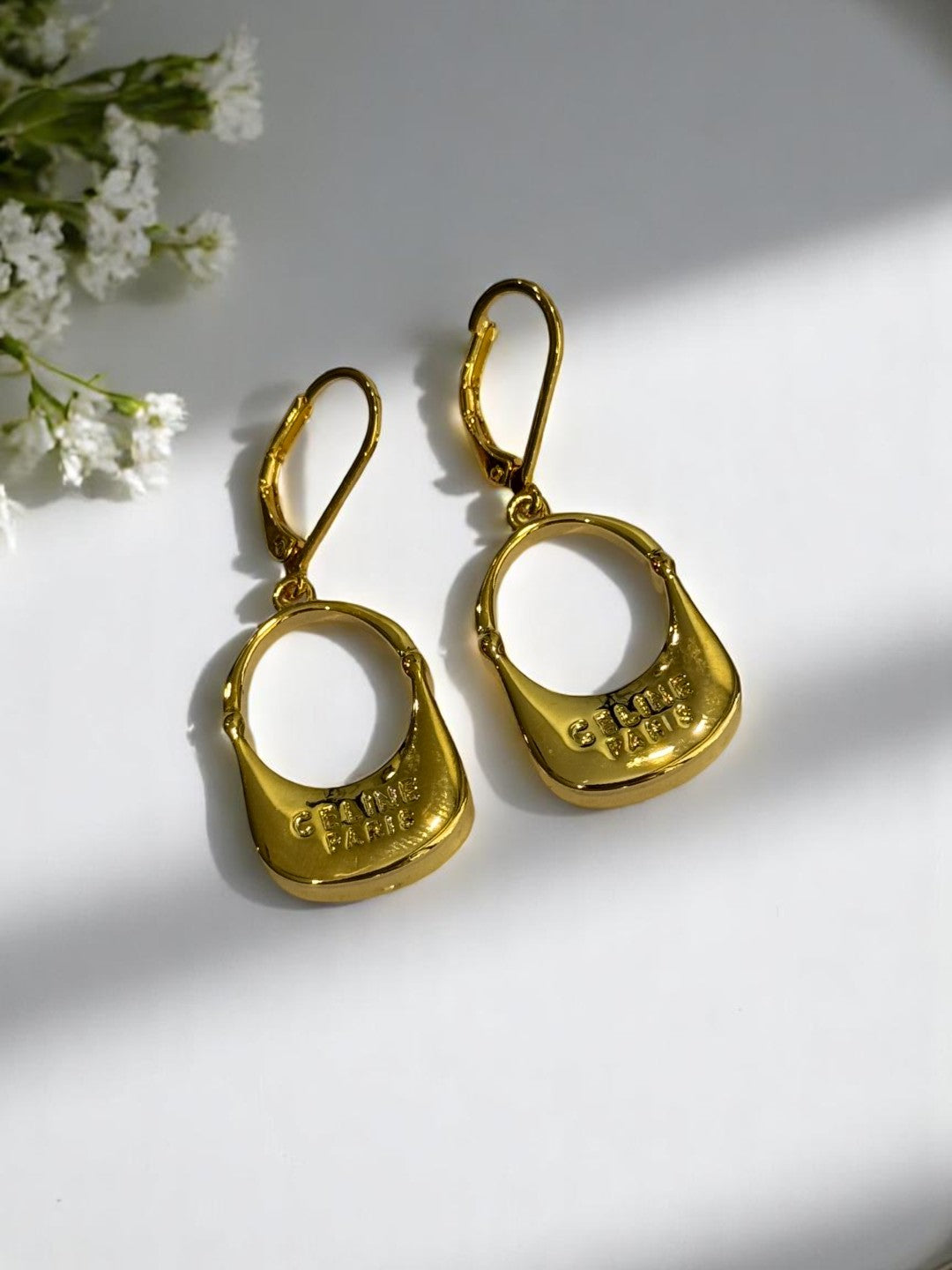 GOLDEN CELINE PARIS ZACHARY EARRINGS