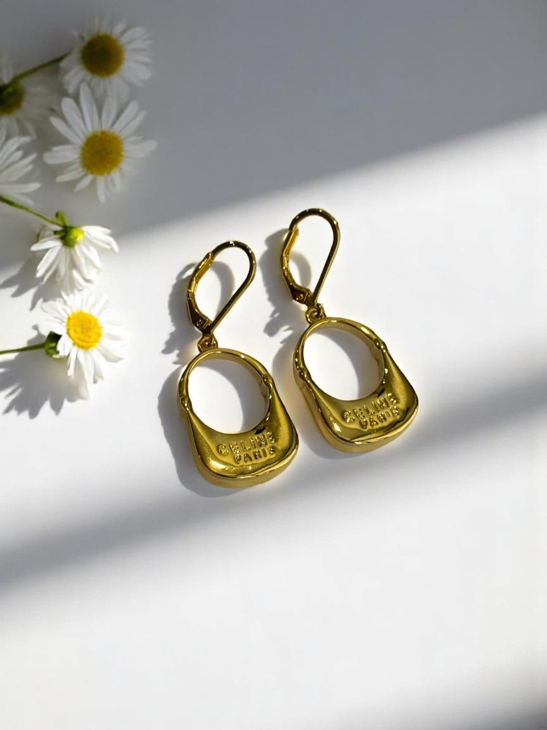 GOLDEN CELINE PARIS ZACHARY EARRINGS