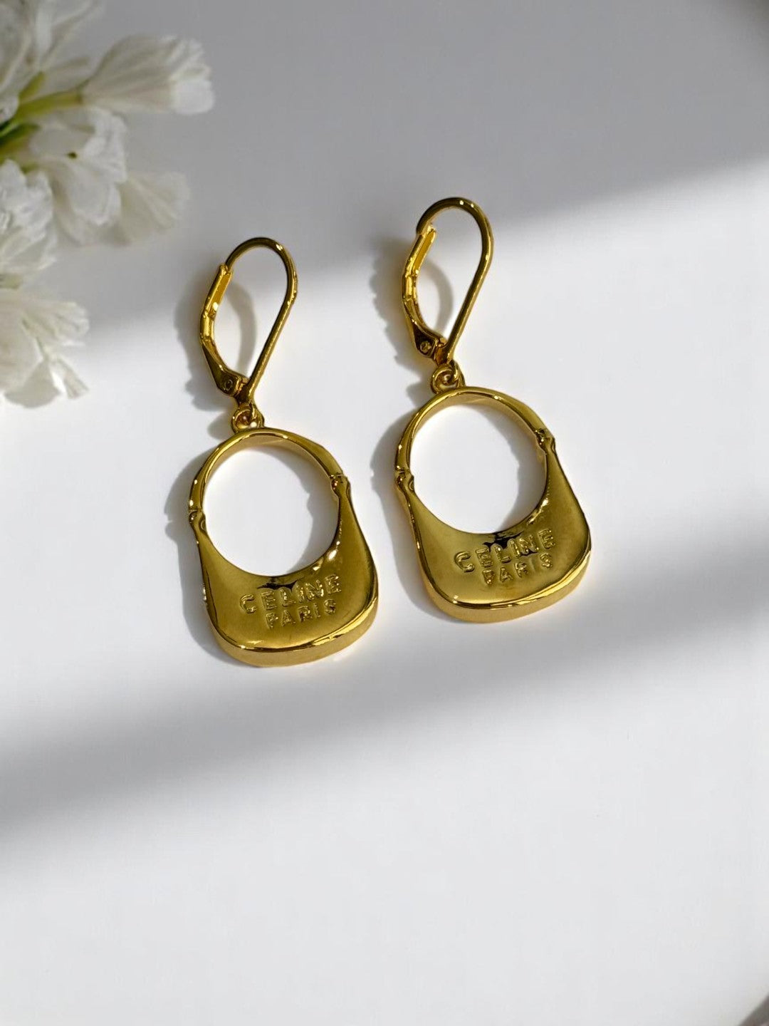 GOLDEN CELINE PARIS ZACHARY EARRINGS