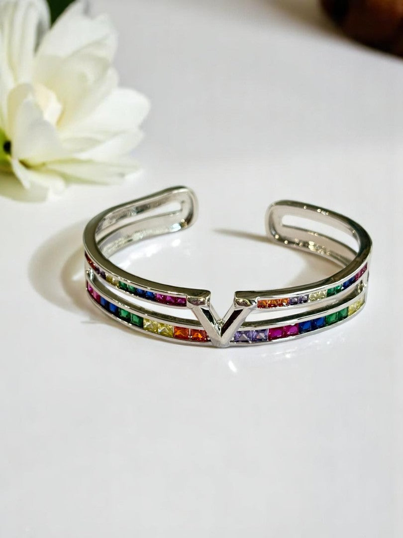 MULTI DIAMOND VALENTINO DOMINIC BRACELET (CUFF)