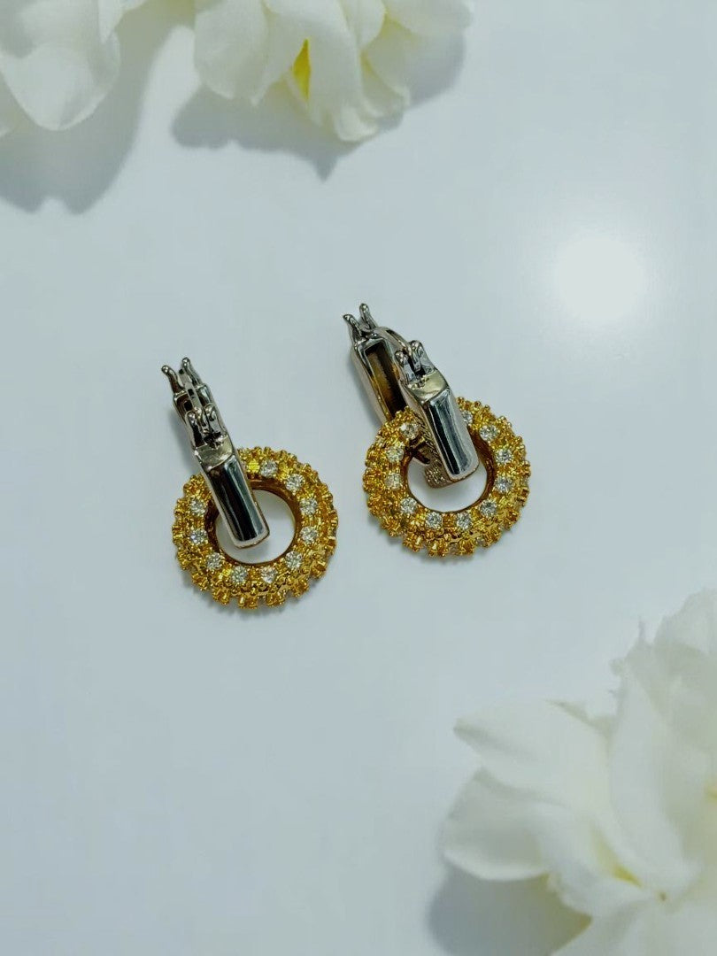 DUAL TONE DIAMOND MIUMIU DONIS EARRINGS