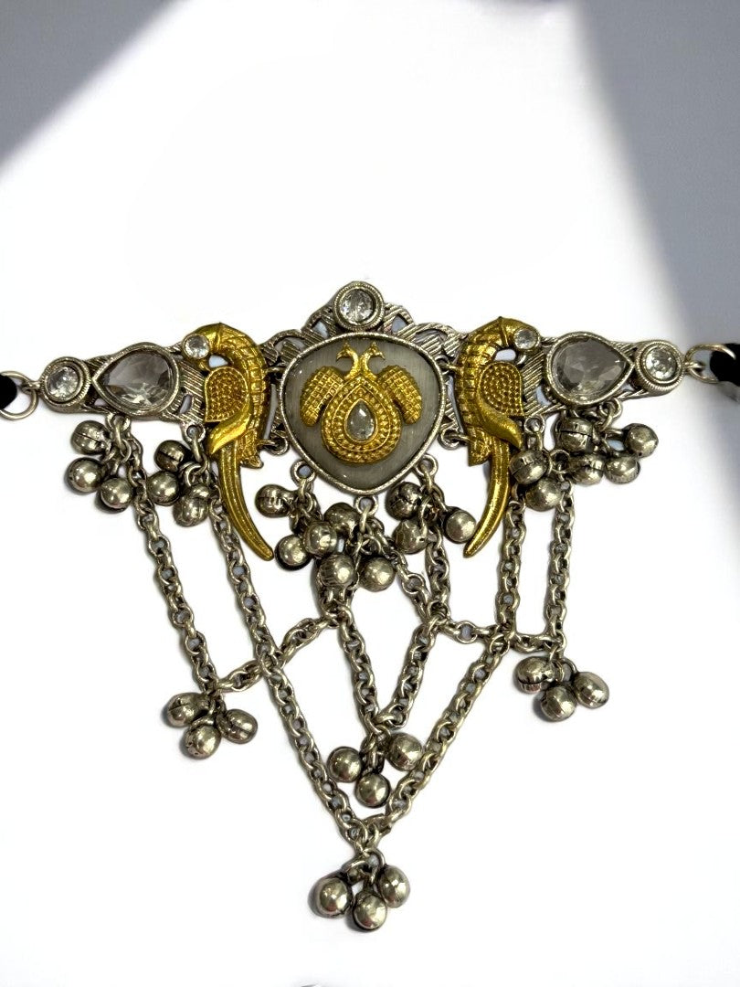 WHITE SHANI GERMAN SILVER JEWELLERY SET
