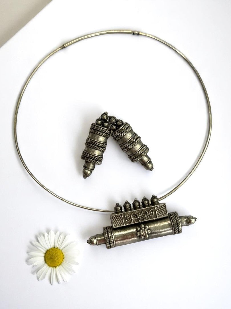 SILVER HASLI JIGYA GERMAN SILVER JEWELLERY SET
