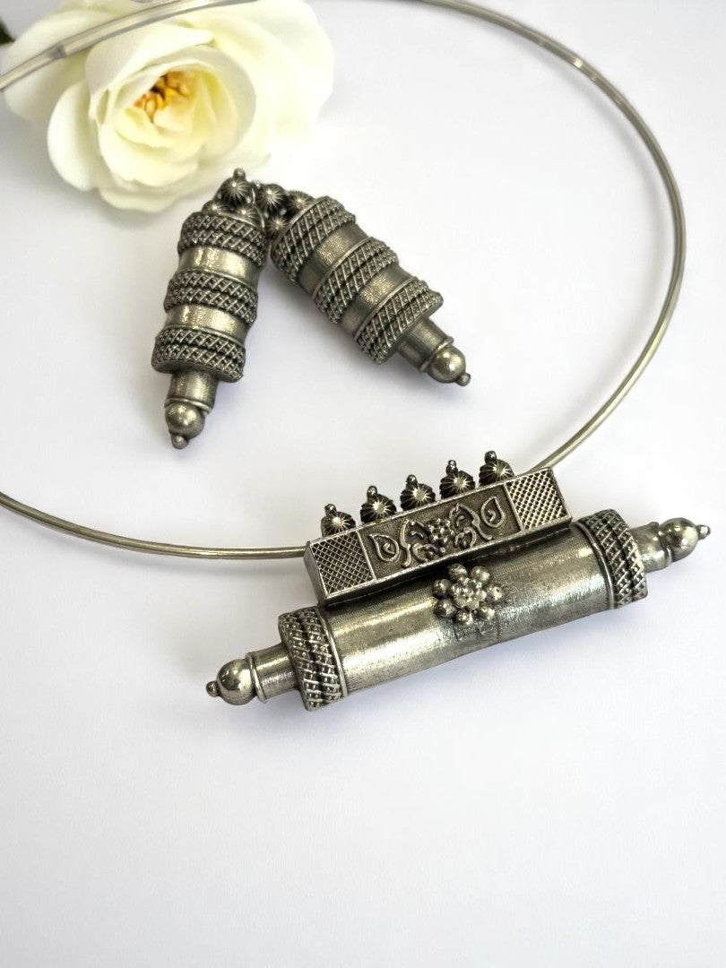 SILVER HASLI JIGYA GERMAN SILVER JEWELLERY SET