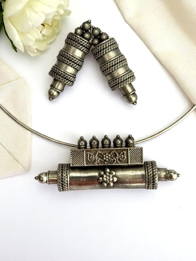 SILVER HASLI JIGYA GERMAN SILVER JEWELLERY SET