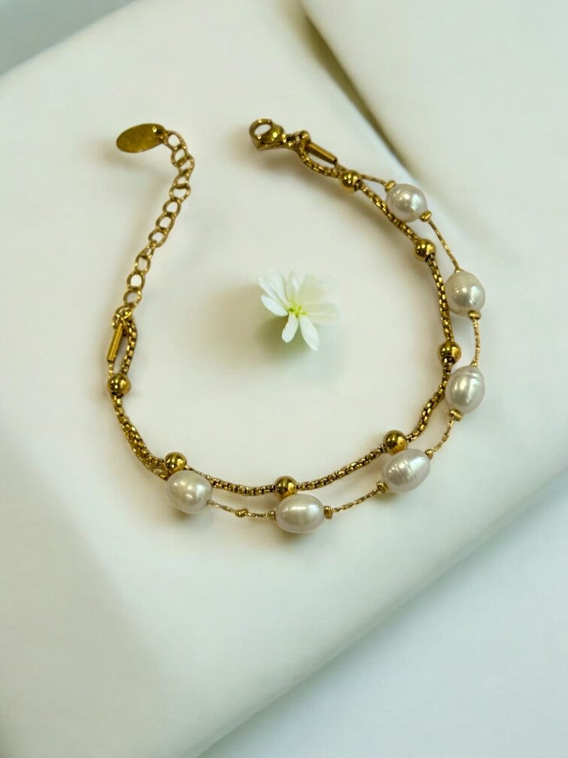 GOLDEN PEARL MAVE BRACELET