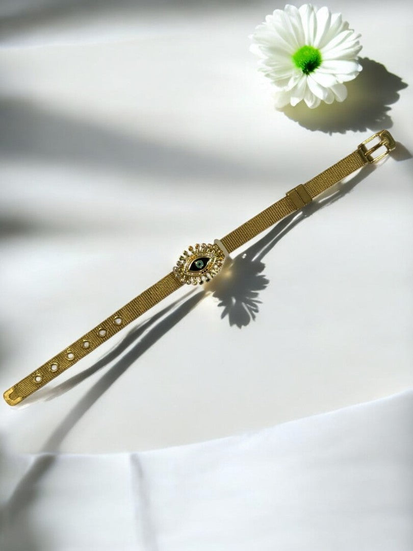 GOLDEN DIAMOND EVIL EYE KURMILA BELT BRACELET