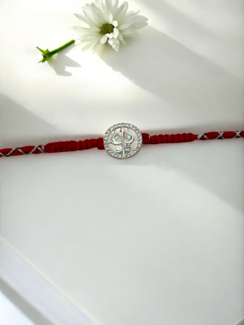 TRISHUL DAMRU TRIPTI PURE SILVER RAKHI