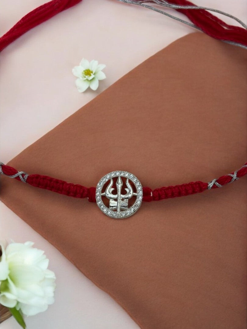 TRISHUL DAMRU TRIPTI PURE SILVER RAKHI