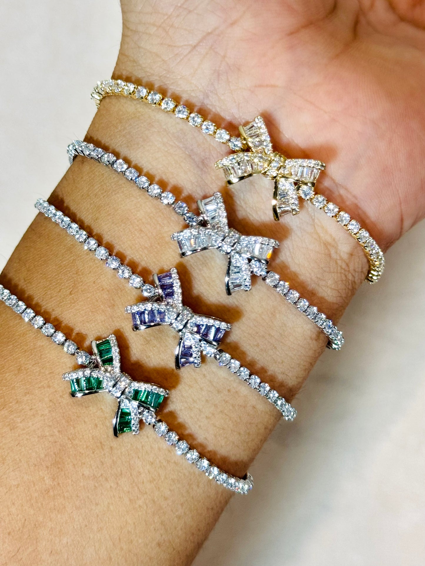 SILVER DIAMOND BOW CAVAN BRACELET