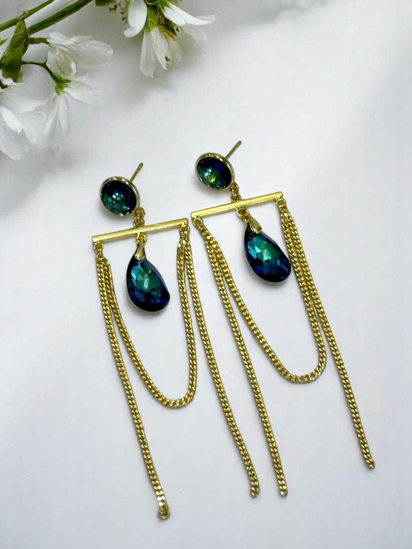 REFLECTION OF GREEN COLOR HAYDEN EARRINGS