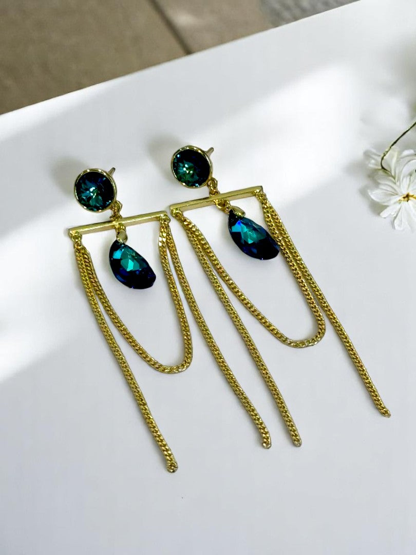 REFLECTION OF GREEN COLOR HAYDEN EARRINGS