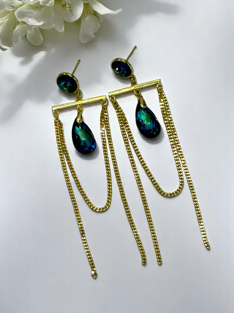 REFLECTION OF GREEN COLOR HAYDEN EARRINGS