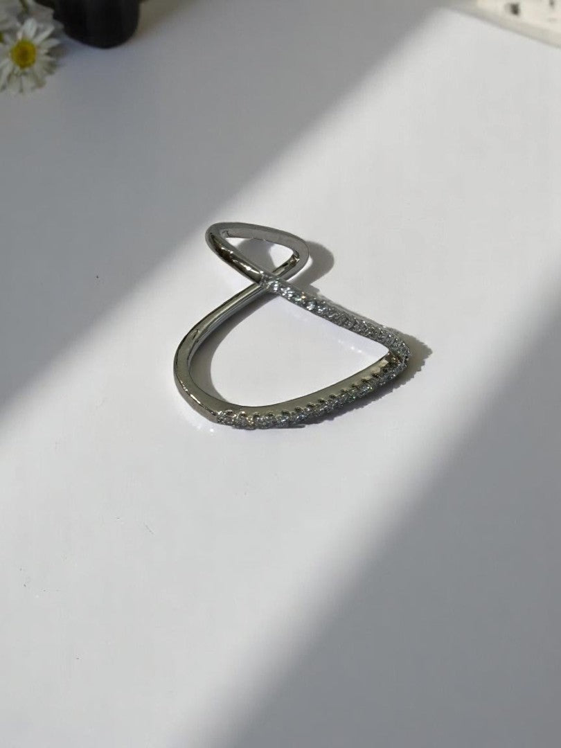 SILVER DIAMOND DAWSO RING