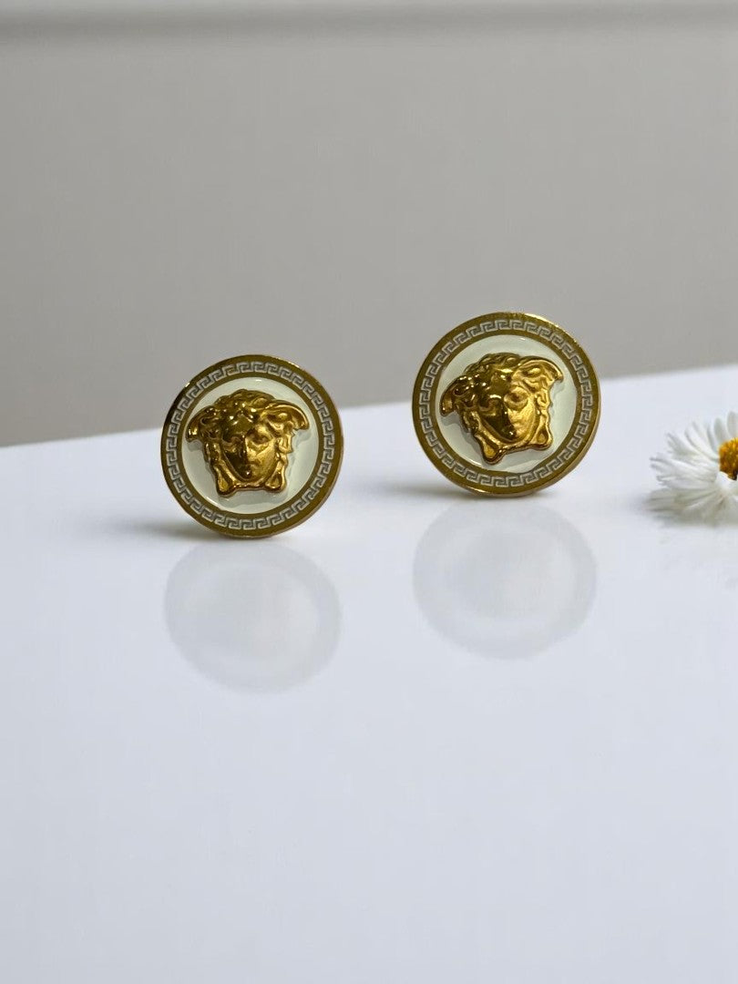 WHITE VERSACE ABRAH EARRINGS