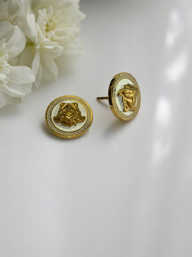 WHITE VERSACE ABRAH EARRINGS