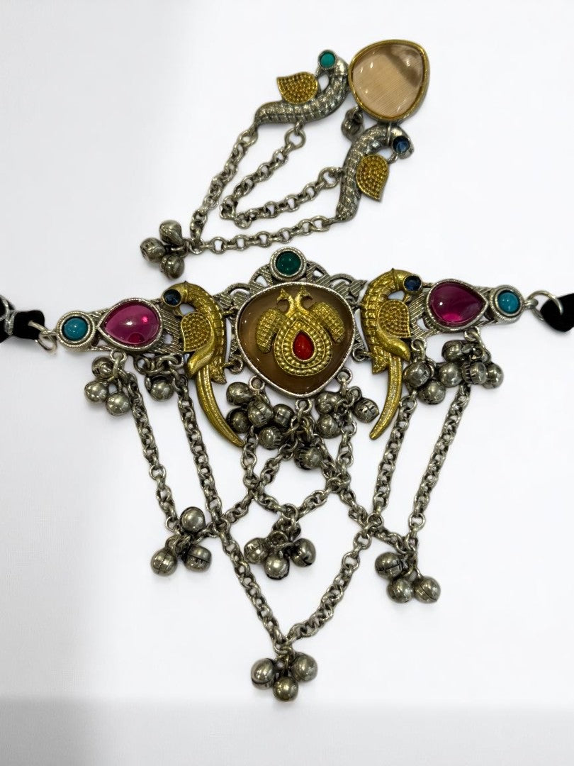 YELLOW SHANI GERMAN SILVER JEWELLERY SET