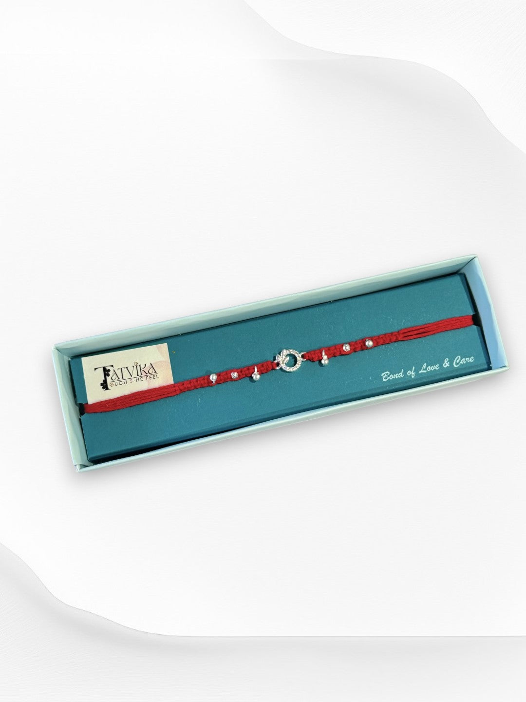 LEAF CHARM PRISHA PURE SILVER RAKHI