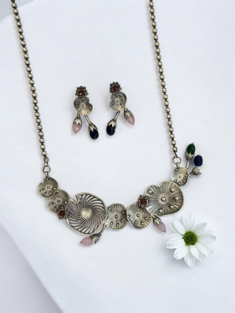 MULTI AISHA GERMAN SILVER JEWELLERY SET