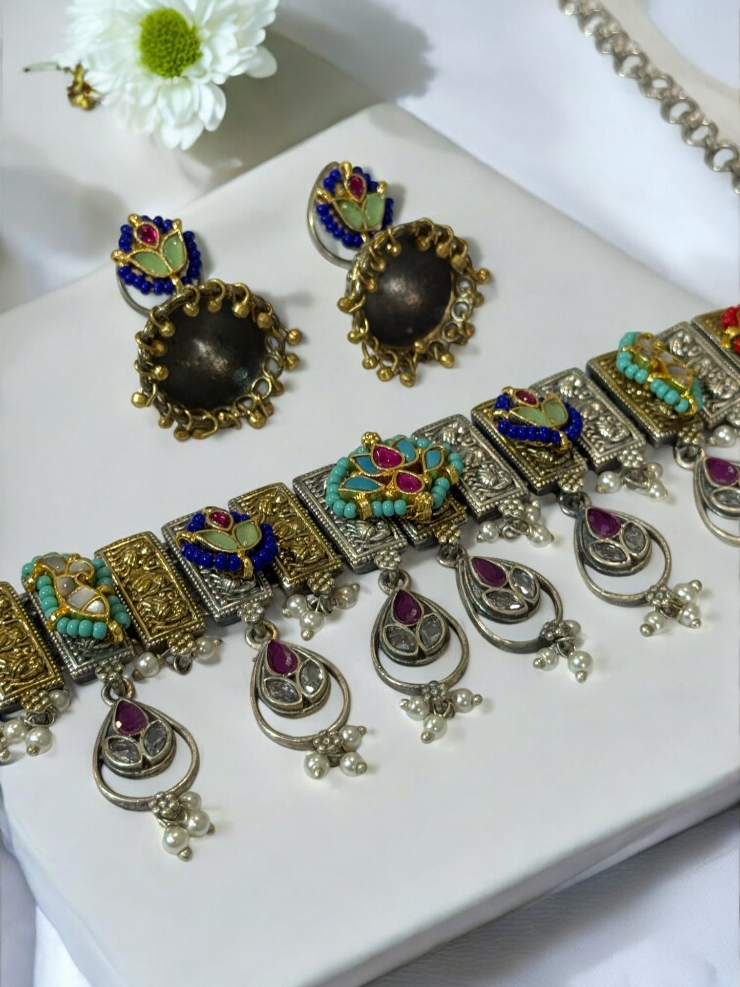 MULTI AKIRA GERMAN SILVER JEWELLERY SET